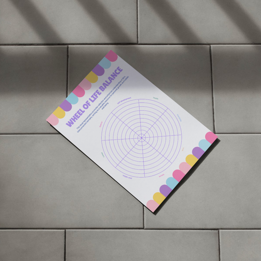 Wheel of Life Balance Printable – Self-Reflection & Goal Setting Worksheet (Digital Download)