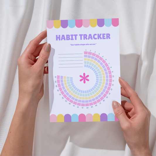 Habit Tracker Printable – Circular Monthly Habit Planner Template (Digital Download)