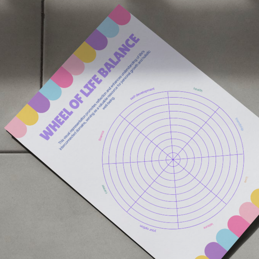Wheel of Life Balance Printable – Self-Reflection & Goal Setting Worksheet (Digital Download)