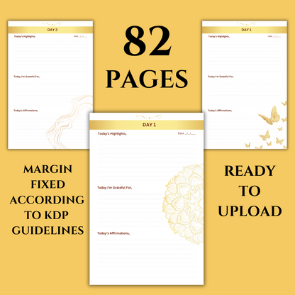 Gratitude Journal Template | Editable Canva Journal for Amazon KDP
