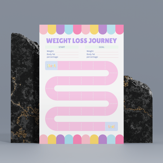 Weight Loss Journey Tracker Printable – Fitness & Body Transformation Progress Chart (Digital Download)